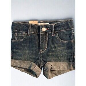 Girls' Levi's Denim Rolled Cuff Jean Shorty Shorts Blue Toddler Kid 3t